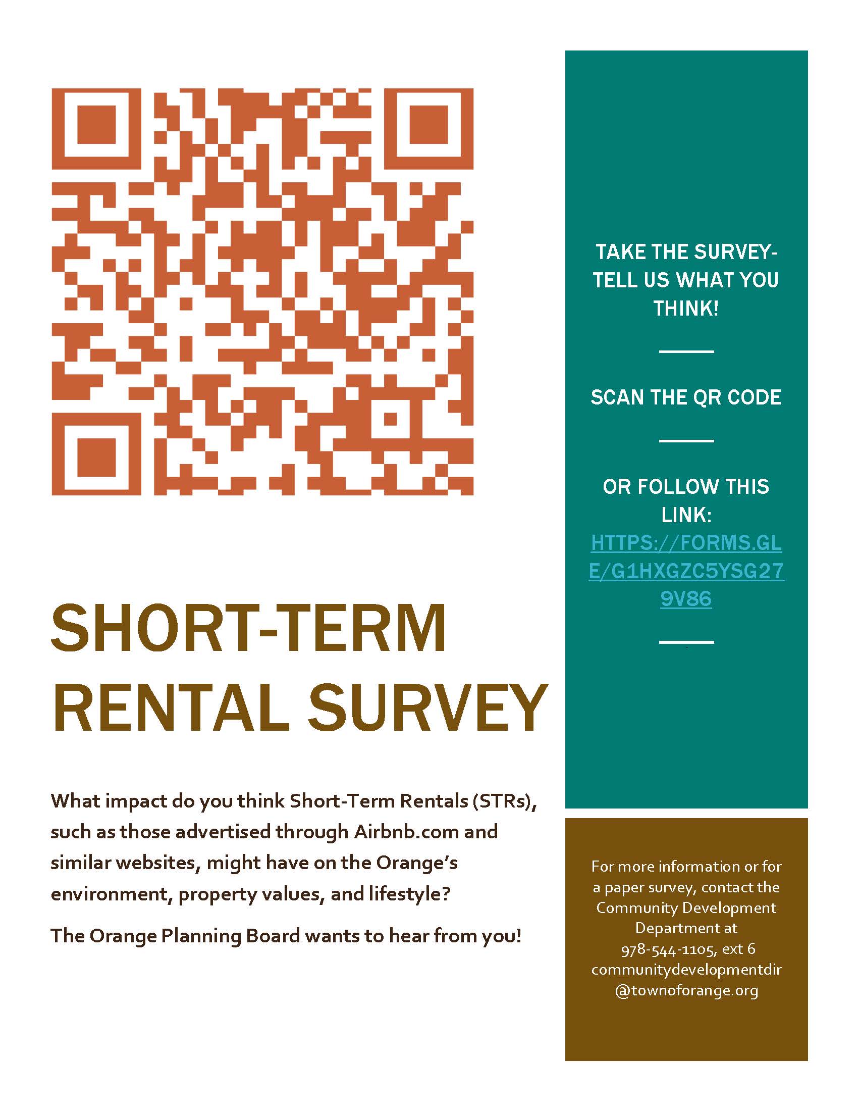 Flyer including a QR Code and link to access online survey